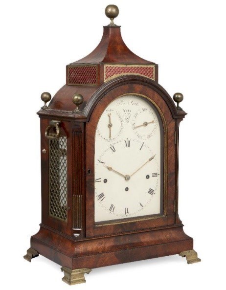  A George III mahogany eight day striking musical bracket clock by Prince & Cattles, York