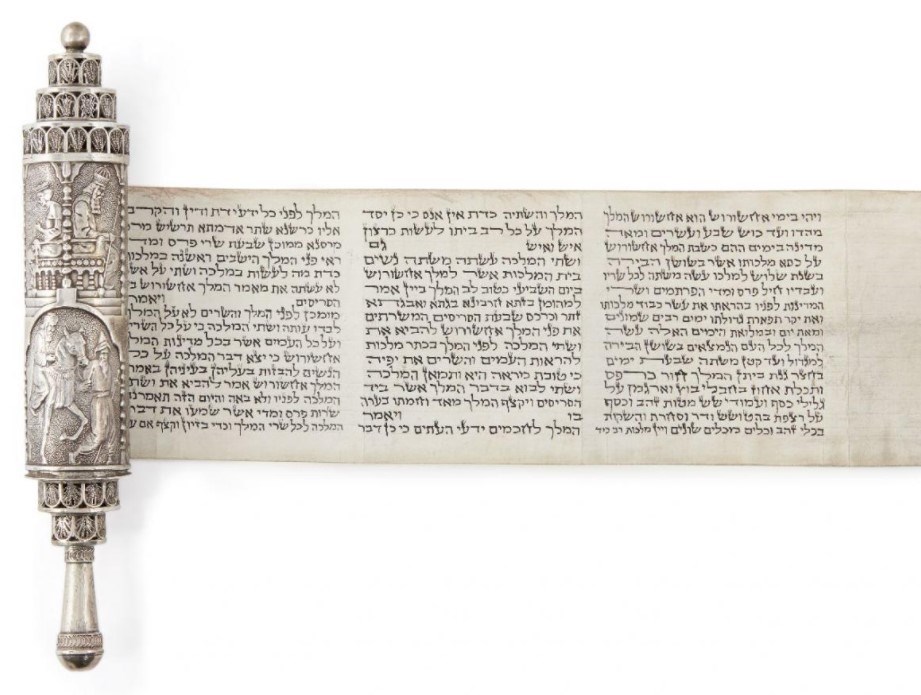  A HaMelech Esther scroll  Another highlight in the sale estimated to sell for £1,000 - £2,000 was a HaMelech Esther scroll, megillah, in a silver case and original olive wood box, by the Bezalel School, Jerusalem, c.1925. The scroll that had a large pre-sale interest, ended up selling for £7,500. Pieces by the Bezalel School of Art and Design have become highly collectible over the years. Established in 1906 by artist Boris Schatz as the “Bezalel School of Arts and Crafts”, Bezalel has evolved into one of the world's most prestigious art schools. 