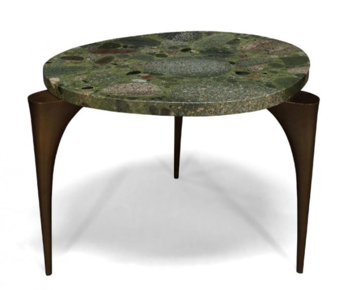 Hervé Van Der Straeten (French B. 1965), a bronze and Verde Marinace granite side table c.2010