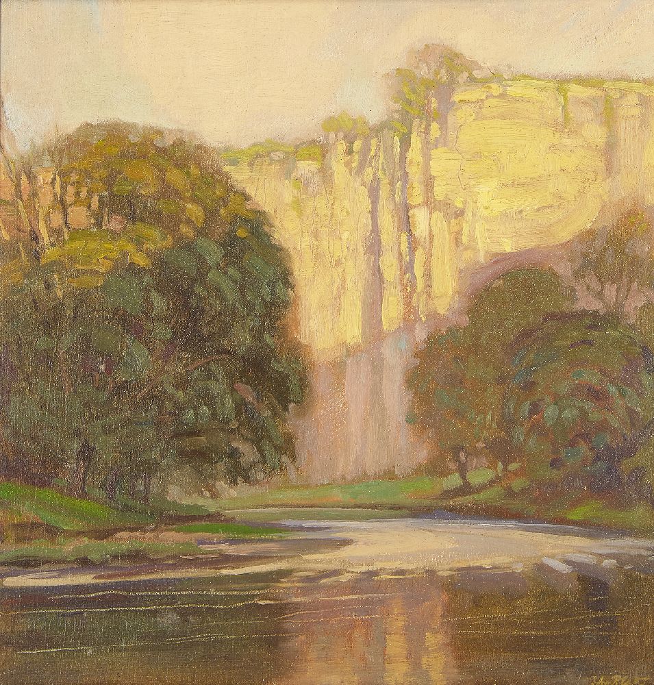 John Edgar Platt, British 1886-1967- The Derwent, near Bonsall Matlock; oil on panel