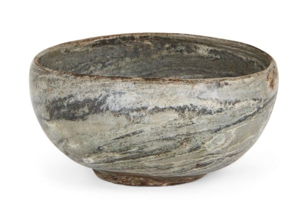  A rare Korean 'yeonrimun' marbled pottery bowl, Goryeo dynasty, 12th century